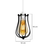 Chrome Metal Balloon Cage Wall Light - Easy Fit Hanging Lampshade - Vintage Industrial Design - Image 2