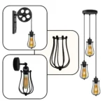 Chrome Metal Balloon Cage Wall Light - Easy Fit Hanging Lampshade - Vintage Industrial Design - Image 8