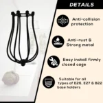 Chrome Metal Balloon Cage Wall Light - Easy Fit Hanging Lampshade - Vintage Industrial Design - Image 7