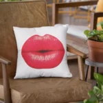 Elegant Red Lips Cushion/Pillow - Stylish & Bold Throw Pillow Cover for Modern Home Decor
