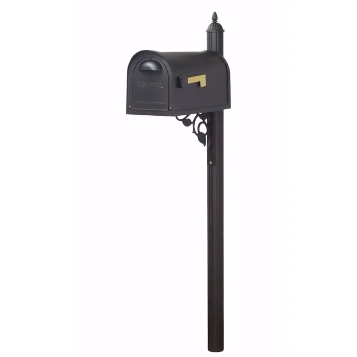 Classic Curbside Mailbox with Albion Durable Mailbox Post - Rustproof Aluminum & Powder Coated Finish - Image 1