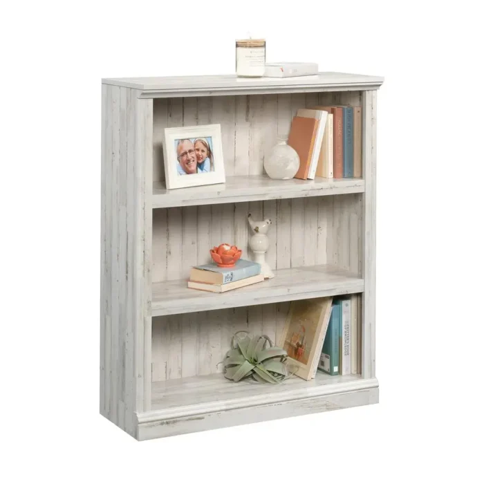 Sleek 3 Shelf Bookcase - White Plank Finish | Organize and Showcase Your Belongings - Image 1