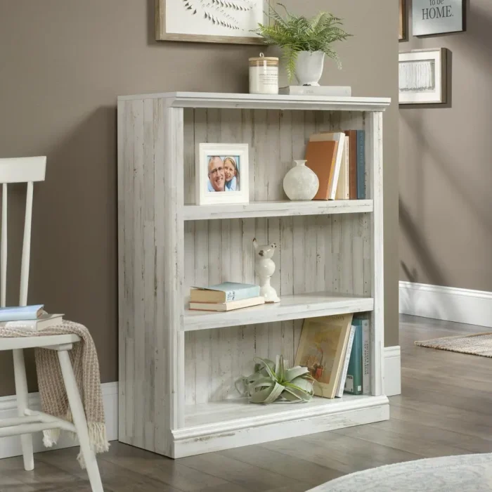 Sleek 3 Shelf Bookcase - White Plank Finish | Organize and Showcase Your Belongings - Image 3