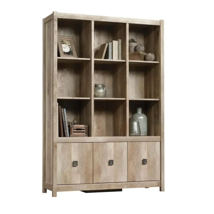 Cannery Bridge Storage Wall in Lintel Oak - Rustic & Versatile Home Organizer - Image 1