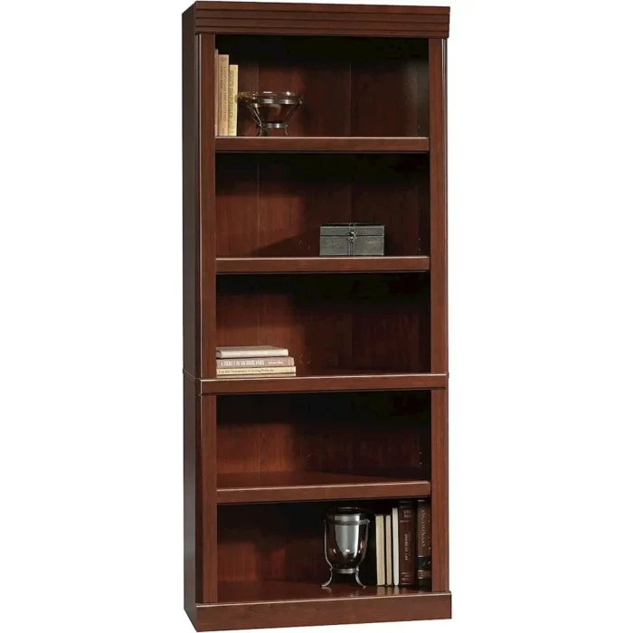 Heritage Hill Library 5-Shelf Bookshelf - Classic Cherry Finish, Elegant & Versatile Storage - Image 2