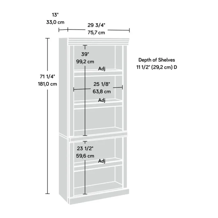 Heritage Hill Library 5-Shelf Bookshelf - Classic Cherry Finish, Elegant & Versatile Storage - Image 4