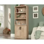 Elegant 5-Shelf Library Bookcase in Prime Oak - Cottage Style Furniture