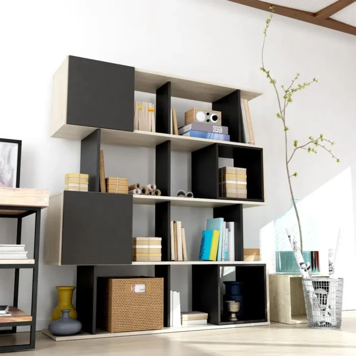 Alliance Geometric Bookcase - Modern Contemporary Storage Solution | Sleek Design & Practical Functionality - Image 3