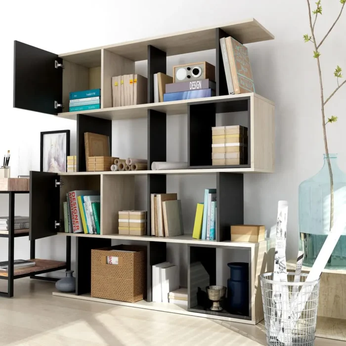 Alliance Geometric Bookcase - Modern Contemporary Storage Solution | Sleek Design & Practical Functionality - Image 4
