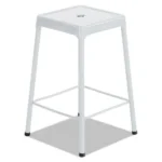 Sleek White Counter-Height Steel Stool - Durable, Stylish & Ergonomic Seating for Modern Spaces