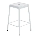 Sleek White Counter-Height Steel Stool - Durable, Stylish & Ergonomic Seating for Modern Spaces - Image 2