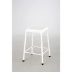 Sleek White Counter-Height Steel Stool - Durable, Stylish & Ergonomic Seating for Modern Spaces - Image 3