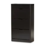 Baxton Studio Cayla Modern & Contemporary Black Wood Shoe Cabinet - Stylish & Functional Storage
