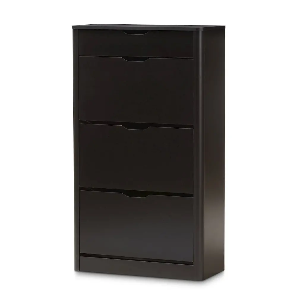 32234602_large.webp Baxton Studio Cayla Modern & Contemporary Black Wood Shoe Cabinet - Stylish & Functional Storage - Image 1