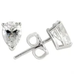 Elegant Rhodium Plated 925 Sterling Silver Earrings with Clear AAA Grade CZ Stones - Premium Jewelry Gift