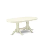 Elegant Linen White 7-Piece Dining Room Set - Oval Table with Self-Storage Butterfly Leaf & 6 X-Back Chairs - Image 3