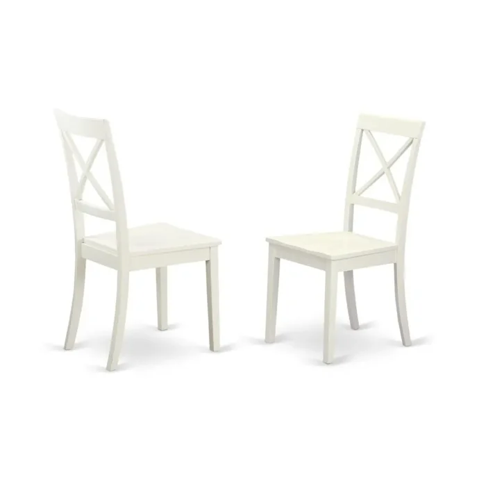 Elegant Linen White 7-Piece Dining Room Set - Oval Table with Self-Storage Butterfly Leaf & 6 X-Back Chairs - Image 4