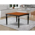 Elegant 5-Piece Counter Height Dining Set with Square Gathering Table and Built-in Leaf Extension - Black Finish - Image 3