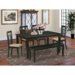 Elegant 6-Piece Kitchen Nook Dining Set - Solid Wood Table, 4 Upholstered Chairs & Bench - Perfect for Family Meals - Image 4