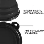 5" Portable and Foldable Small Dog Bowl, Black (5 Pieces) Ideal for Travel & Outdoor Adventures - Image 3