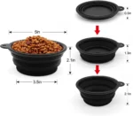5" Portable and Foldable Small Dog Bowl, Black (5 Pieces) Ideal for Travel & Outdoor Adventures