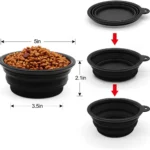 5" Portable and Foldable Small Dog Bowl, Black (5 Pieces) Ideal for Travel & Outdoor Adventures