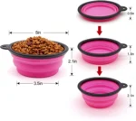 5" Portable & Foldable Small Dog Bowls - Purple, Set of 5 | Collapsible Travel Pet Bowls for Water & Food