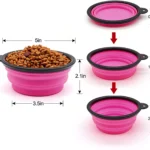 5" Portable & Foldable Small Dog Bowls - Purple, Set of 5 | Collapsible Travel Pet Bowls for Water & Food