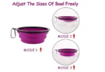5" Portable & Foldable Small Dog Bowls - Purple, Set of 5 | Collapsible Travel Pet Bowls for Water & Food - Image 6