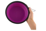 5" Portable & Foldable Small Dog Bowls - Purple, Set of 5 | Collapsible Travel Pet Bowls for Water & Food - Image 7