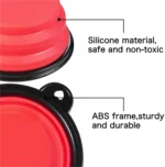 5" Portable & Foldable Dog Bowls, Red - Set of 5, Ideal for Travel & Outdoor Use - Image 2