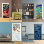3D Abstract Vinyl Door Mural Sticker - Transform Your Space with Creative Cover Art