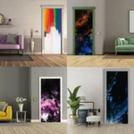 3D Abstract Vinyl Door Mural Sticker - Transform Your Space with Creative Cover Art - Image 4