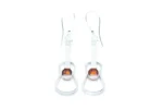 Amber & Silver Guitar Earrings - Handcrafted Sterling Silver with Baltic Amber Gemstone | Unique Music Lovers Jewelry