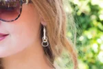 Amber & Silver Guitar Earrings - Handcrafted Sterling Silver with Baltic Amber Gemstone | Unique Music Lovers Jewelry - Image 2