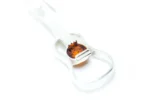 Amber & Silver Guitar Earrings - Handcrafted Sterling Silver with Baltic Amber Gemstone | Unique Music Lovers Jewelry - Image 4