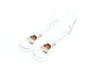 Amber & Silver Guitar Earrings - Handcrafted Sterling Silver with Baltic Amber Gemstone | Unique Music Lovers Jewelry - Image 5
