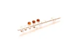 Amber & Silver Flute Brooch - Exquisitely Crafted Music Accessory