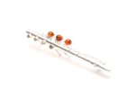 Amber & Silver Flute Brooch - Exquisitely Crafted Music Accessory - Image 2
