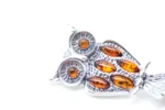 Wise Owl Brooch - Handcrafted Sterling Silver with Baltic Amber Stones - Image 3