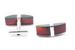 Elegant Red Amber Bar Cufflinks - Stylish & High-Quality Men's Accessory - Image 2