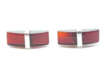 Elegant Red Amber Bar Cufflinks - Stylish & High-Quality Men's Accessory - Image 3