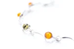 Elegant Minimal Multicolour Amber Bracelet - Baltic Amber & Sterling Silver - Image 2