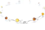 Elegant Minimal Multicolour Amber Bracelet - Baltic Amber & Sterling Silver - Image 3