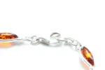 Classic Amber Leaf Bracelet - Elegant Sterling Silver Jewelry with Marquise Cut Amber - Image 3