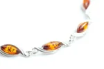 Silver Wave Amber Link Bracelet - Handcrafted Baltic Amber & Sterling Silver Jewelry | Elegant Women's Accessories - Image 2