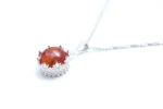 Princess Crown Amber Pendant - Exquisite Sterling Silver | Elegance & Sophistication