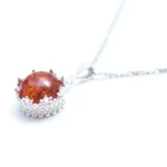 Princess Crown Amber Pendant - Exquisite Sterling Silver | Elegance & Sophistication