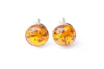 ESSENTIALS Amber Cufflinks - Elegant Men's Accessory in Cognac Amber - Classy & Sophisticated Look