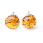 ESSENTIALS Amber Cufflinks - Elegant Men's Accessory in Cognac Amber - Classy & Sophisticated Look